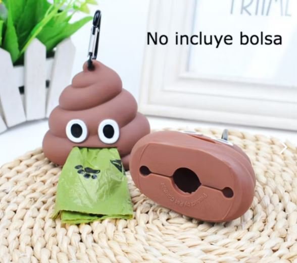Dispensador de Bolsas de Emoji caca divertido con mosquetón para mascotas | Zorby