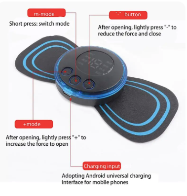 Masajeador de Cuello portátil con parches de electroestimulación para alivio muscular | Zorby